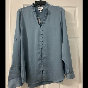 Express blue button down blouse